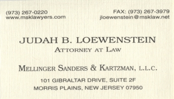 Judah B. Loewenstein - Mellinger Kartzman. LLC | ATTORNEY AT LAW<BR>BANKRUPTCY